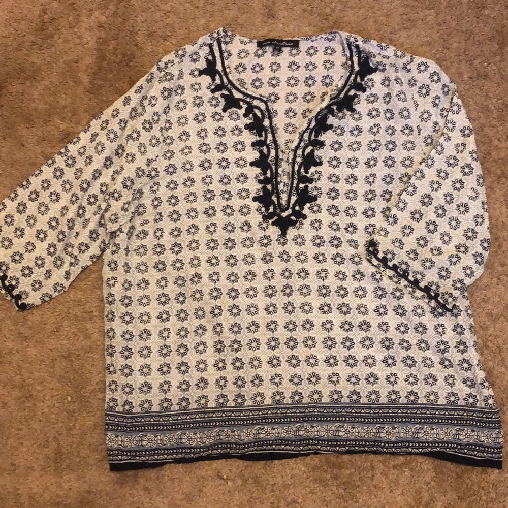 Plus size printed blouse